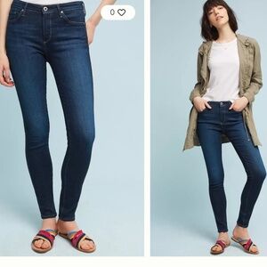 AG Adriano Goldschmidt The Abbey Mid Super Rise Skinny Jeans Dark Wash SZ 27 R